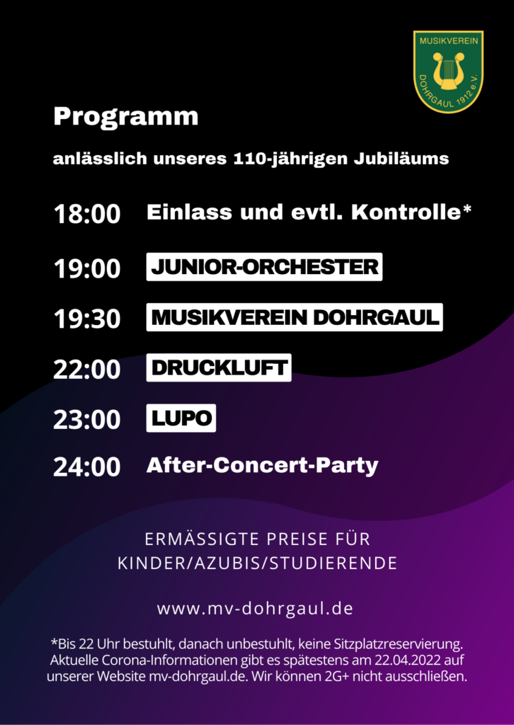 Flyer Rückseite für das Jubiläum