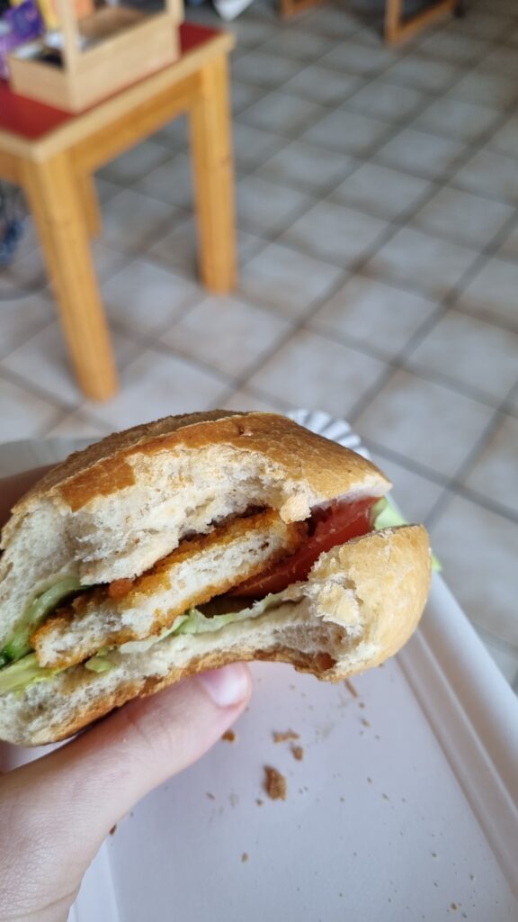 Veganes Schnitzelbrötchen