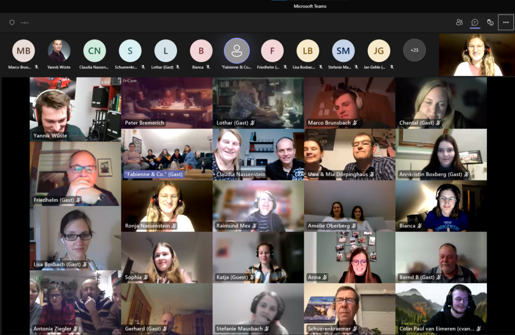 Die Mitglieder des Musikvereins trafen sich online auf Microsoft Teams, um an der Jahreshauptversammlung teilzunehmen.